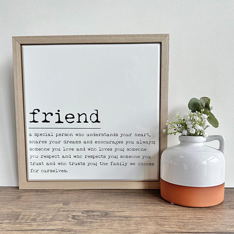 photoframesandart Framed Tile Quote | Friend