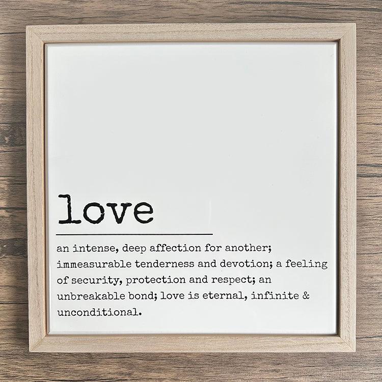 Photoframesandart Framed Tile Quote | Love