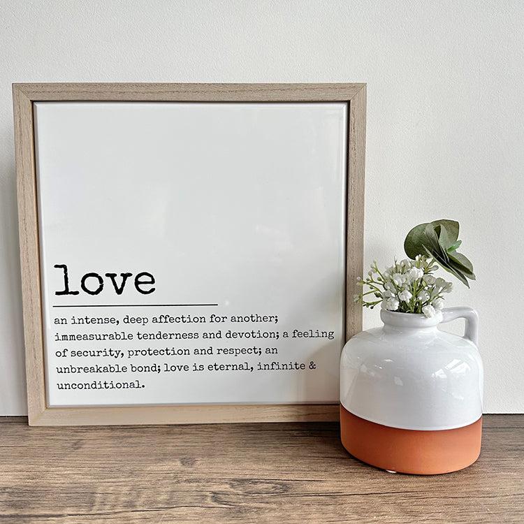 photoframesandart Framed Tile Quote | Love