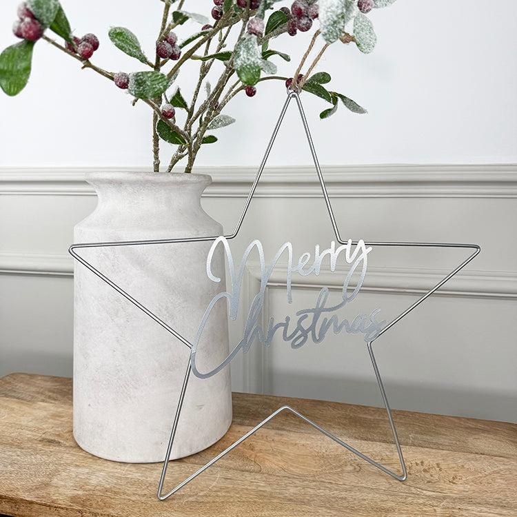 photoframesandart Merry Christmas Star | Silver