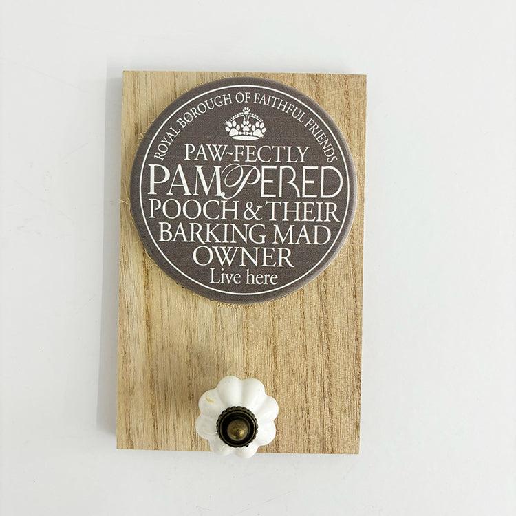 photoframesandart Pampered Pooch | Wooden Hook