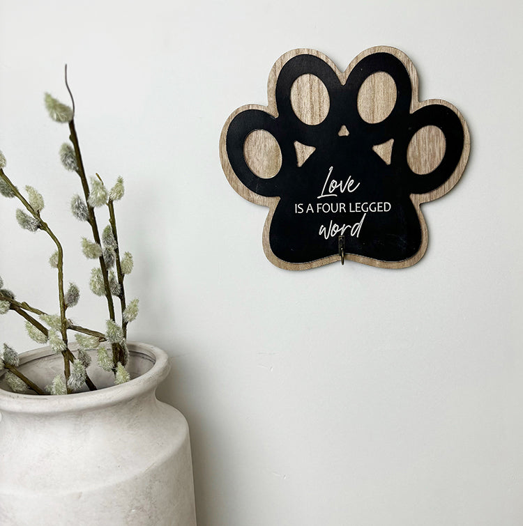 photoframesandart Paw Print Wooden Plaque