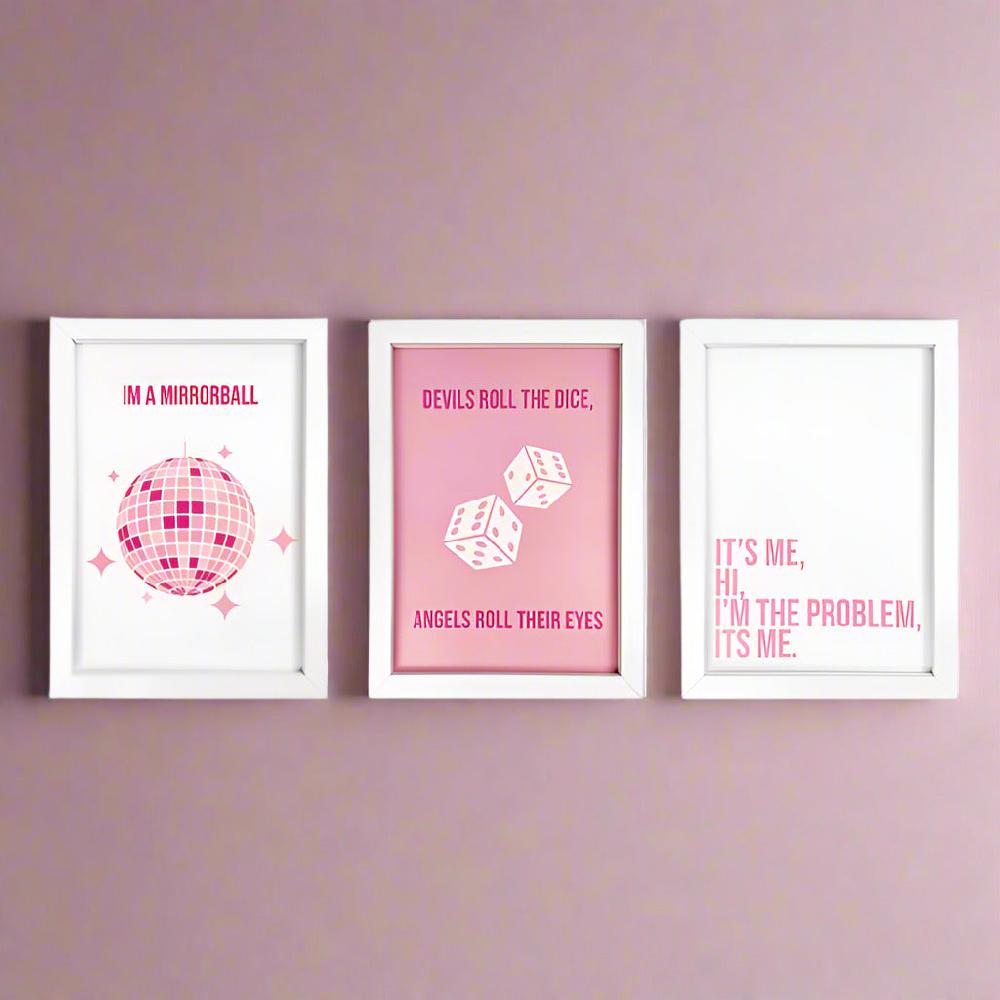 photoframesandart Pink Disco Trio | Framed Art