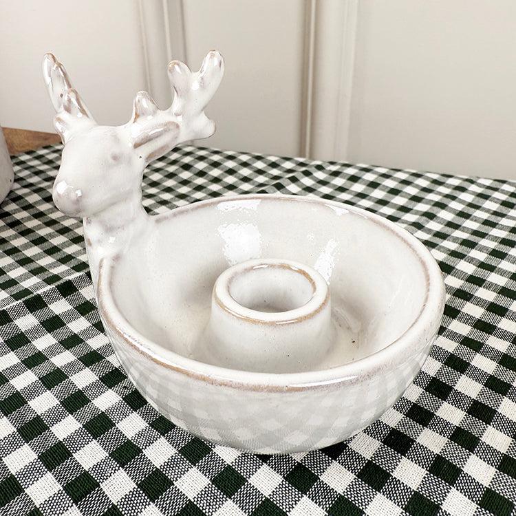 Photoframesandart Reindeer Candle Holder | Ceramic