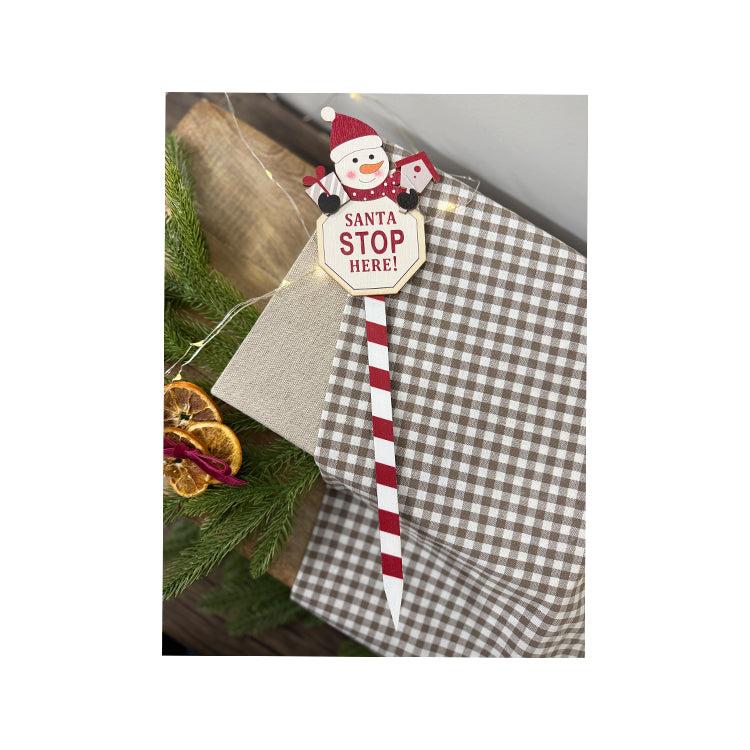 photoframesandart Santa Stop Here Sign | Snowman