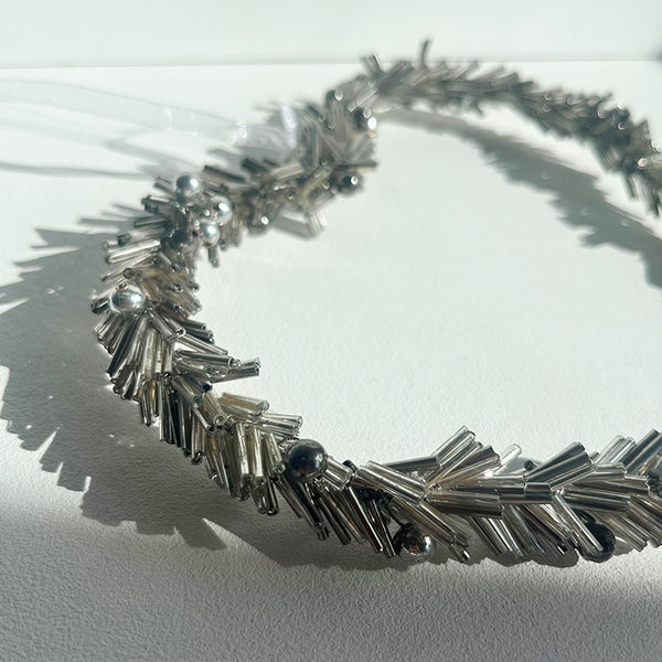 Photoframesandart Silver Beaded Hanging Heart