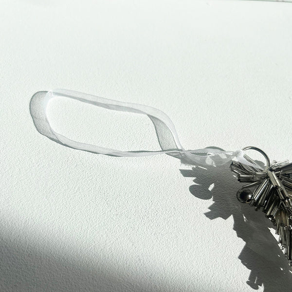 Photoframesandart Silver Beaded Hanging Heart