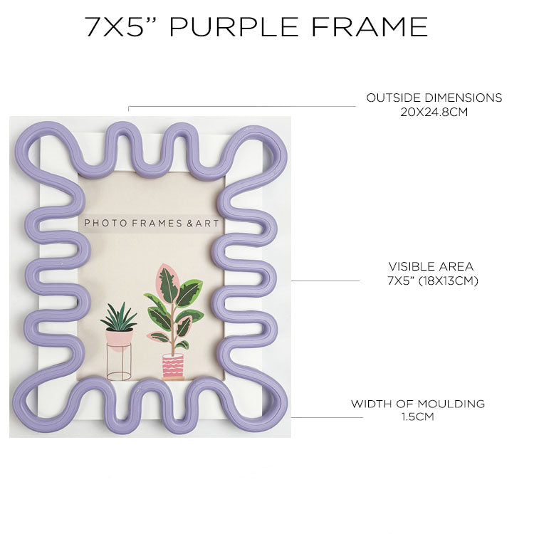 Photoframesandart Squiggly Purple Frame | 7x5"