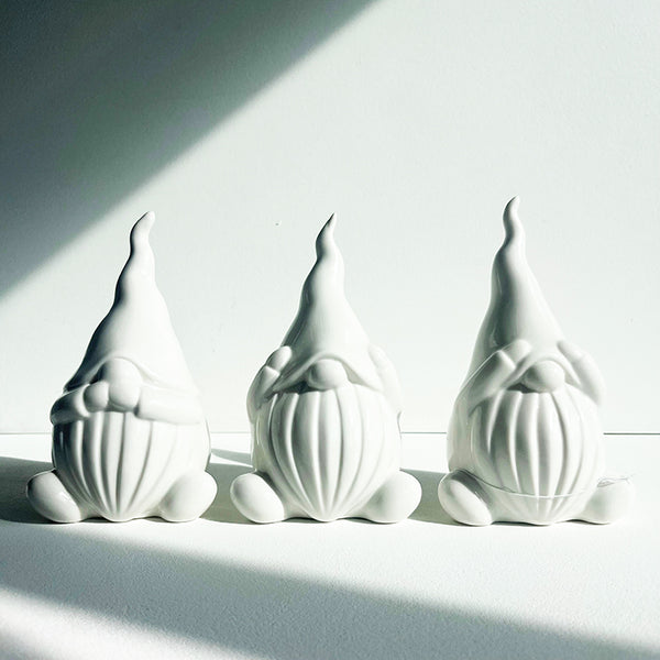 Photoframesandart White Ceramic Gonks | Set Of Three