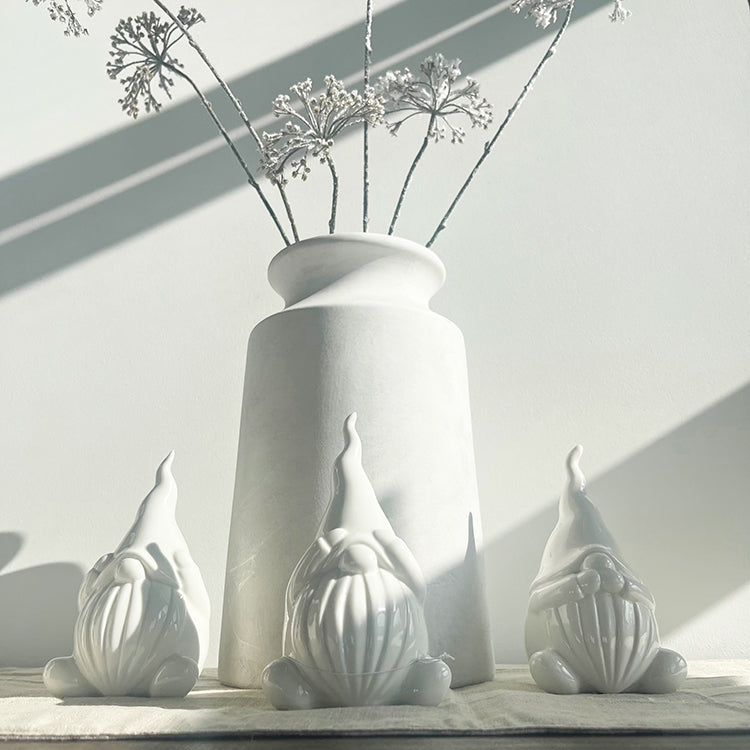 photoframesandart White Ceramic Gonks | Set of Three