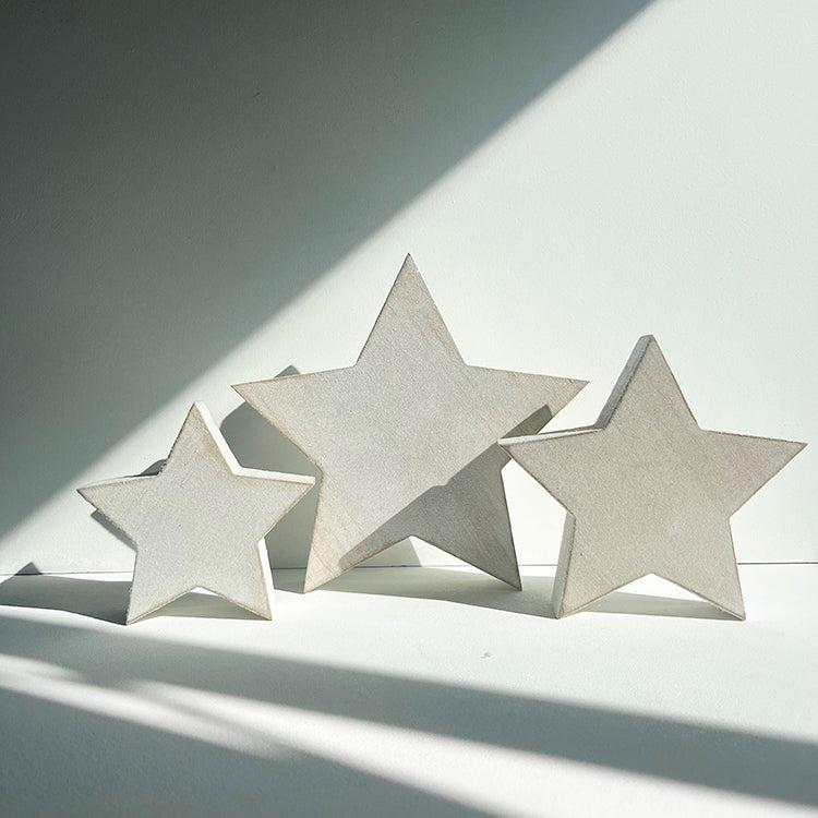 photoframesandart White Glittery Stars | Wooden