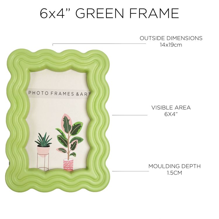 Photoframesandart Wiggly Green Frame | 6x4"