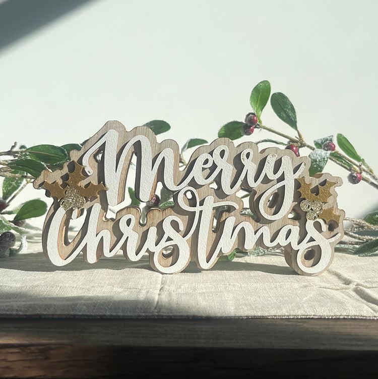 photoframesandart Wooden Merry Christmas Sign