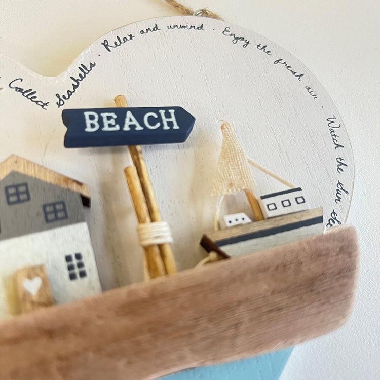 Photoframesandart Wooden Seaside Plaque | Heart