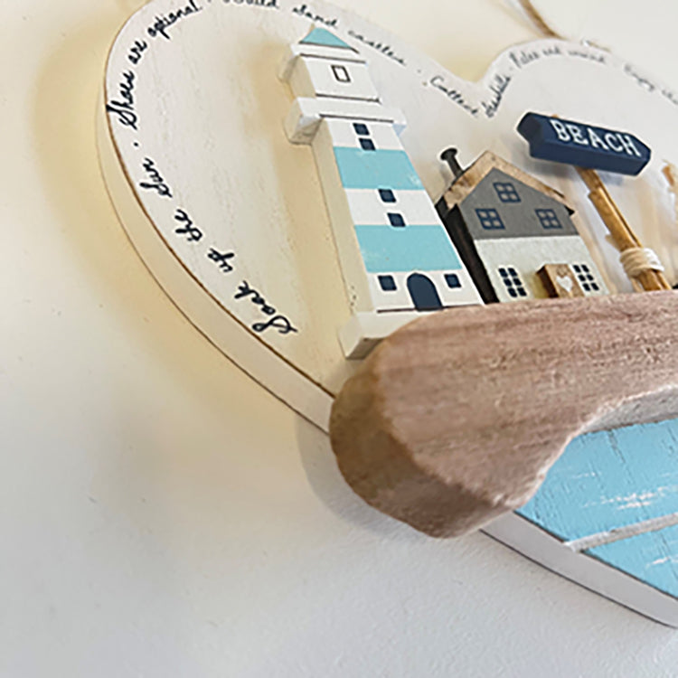 Photoframesandart Wooden Seaside Plaque | Heart