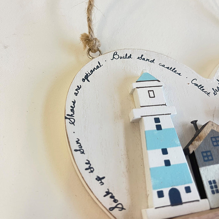 Photoframesandart Wooden Seaside Plaque | Heart