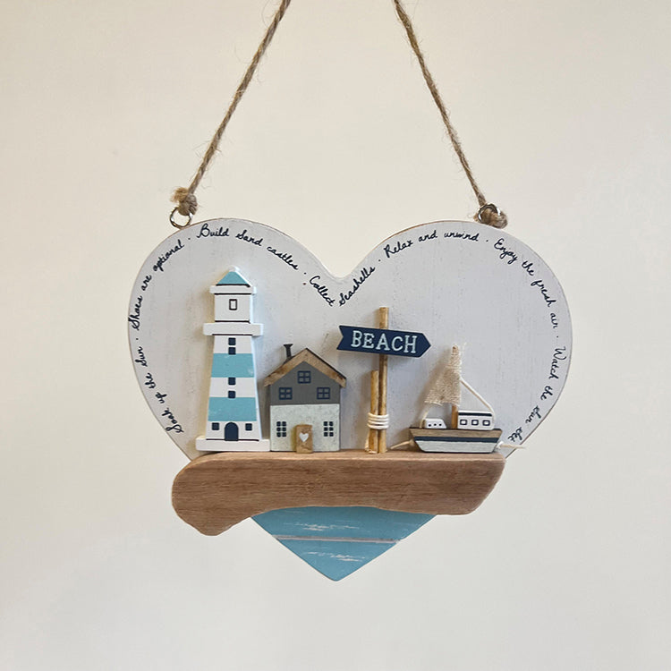 photoframesandart Wooden Seaside Plaque | Heart