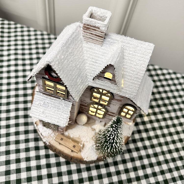Photoframesandart Wooden Snowy House | LED