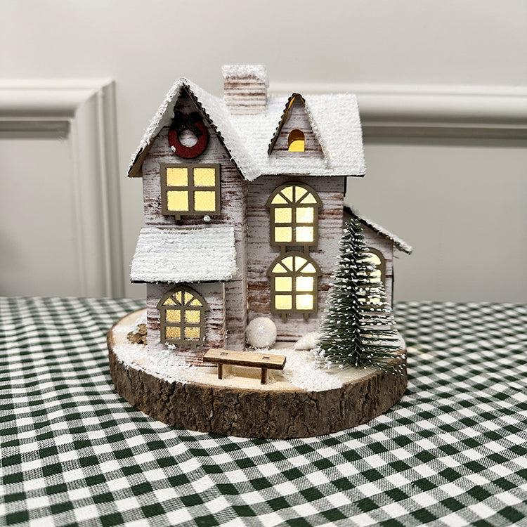 photoframesandart Wooden Snowy House | LED