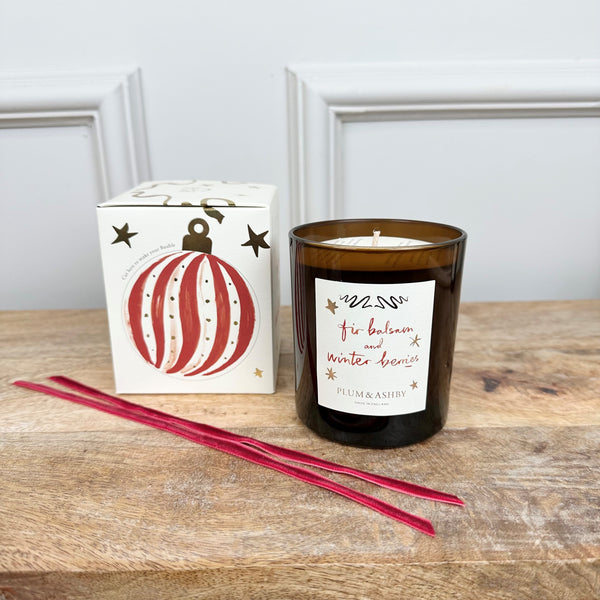 Photoframesandart Plum & Ashby Christmas Candle | Fir Balsam & Winter Berries