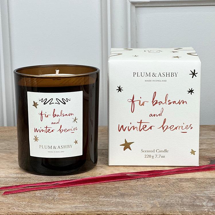 photoframesandart Plum & Ashby Christmas Candle | Fir Balsam & Winter Berries