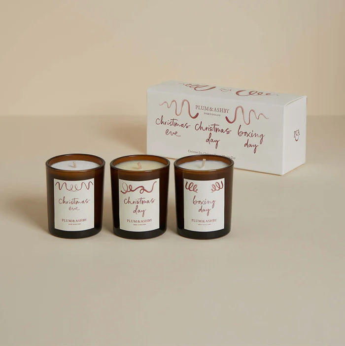 photoframesandart Plum & Ashby Christmas Candle | Votive Candle Trio