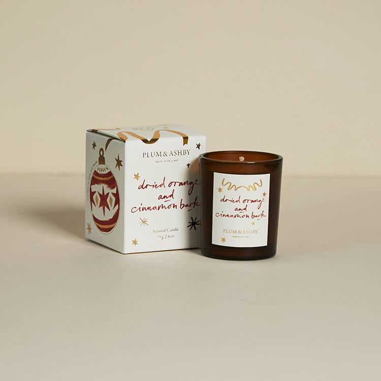 photoframesandart Plum & Ashby Christmas Votive | Dried Orange and Cinnamon Bark