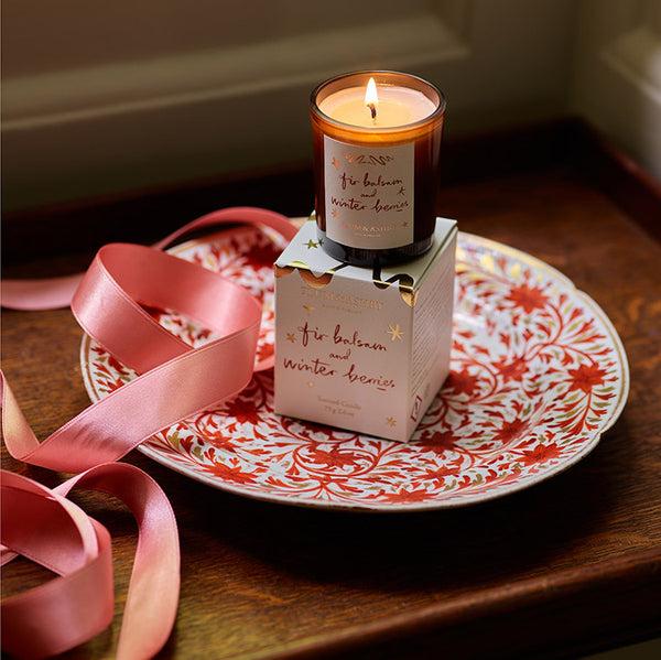 Photoframesandart Plum & Ashby Christmas Votive | Fir Balsam & Winter Berries