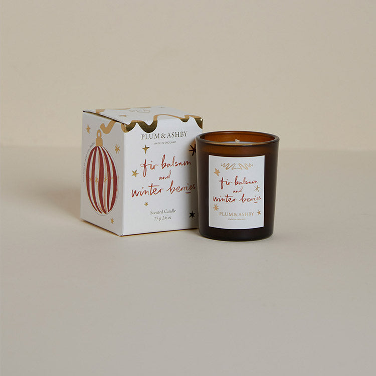 photoframesandart Plum & Ashby Christmas Votive | Fir Balsam & Winter Berries