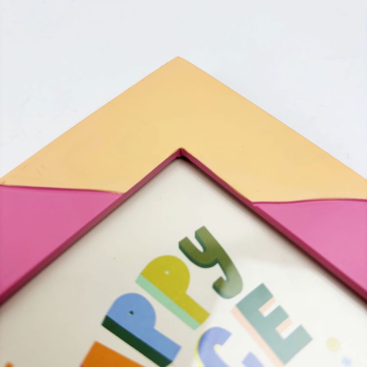 Photoframesandart Raspberry Blossom Stripe Photo Frame | 4x4"