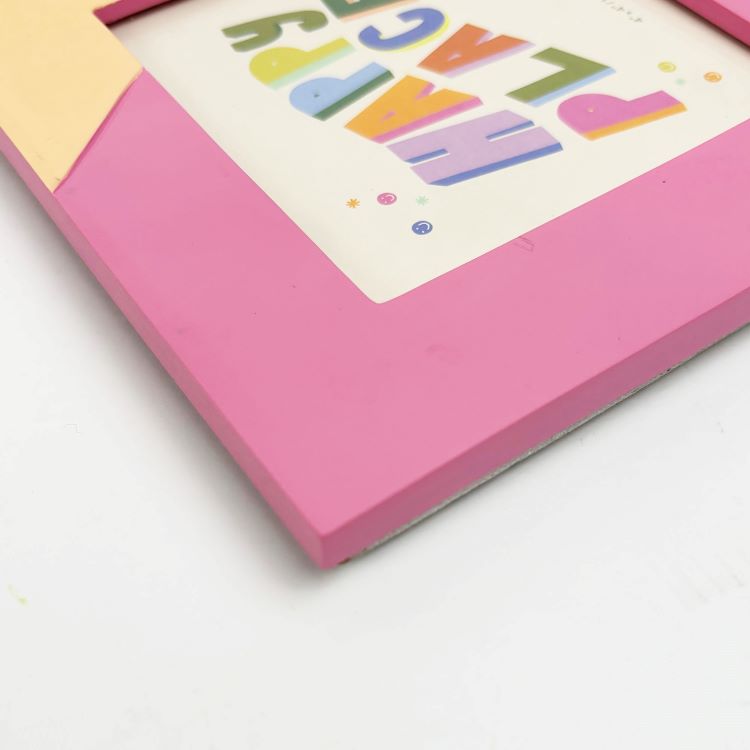 Photoframesandart Raspberry Blossom Stripe Photo Frame | 4x4"