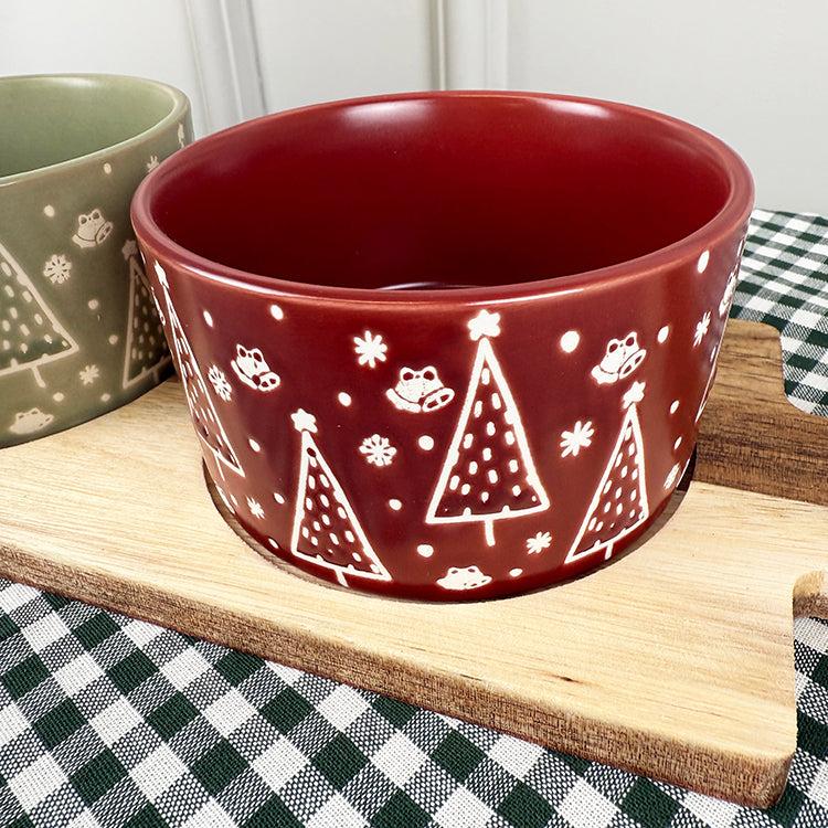 Photoframesandart Set Of 2 Festive Snack Bowls On Wooden Tray