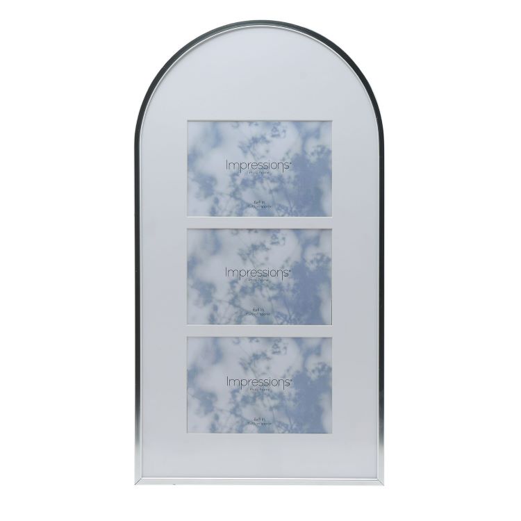 photoframesandart Silver Arch Topped Photo Frame | 3 6x4" Apertures