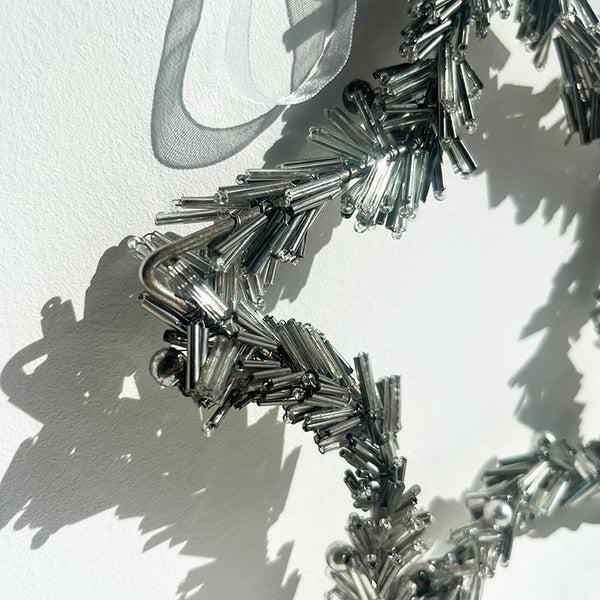 Photoframesandart Silver Beaded Christmas Decoration | Star