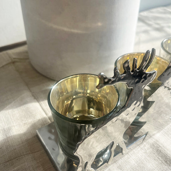 Photoframesandart Silver Christmas Tealight Holder For 4 Candles