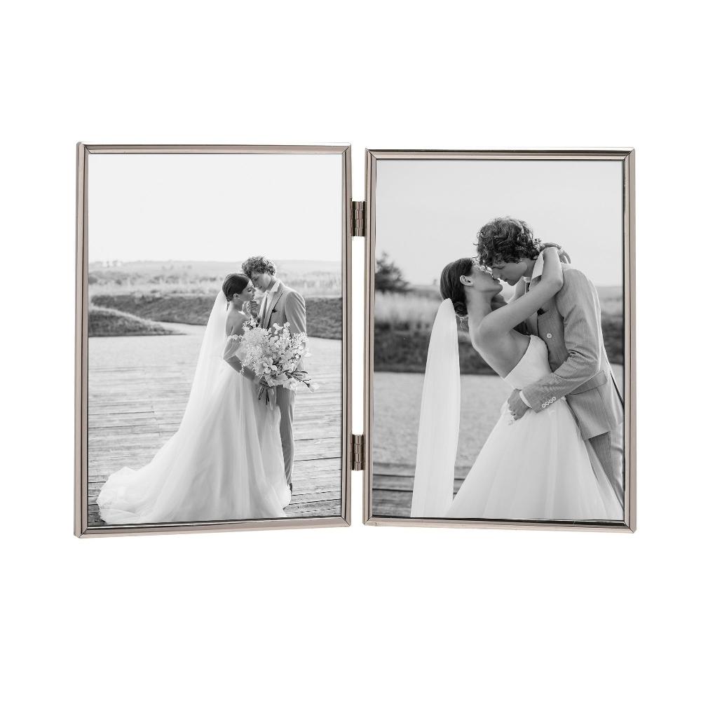photoframesandart Silver Plated Fine Double Hinged Photo Frames | 7X5"