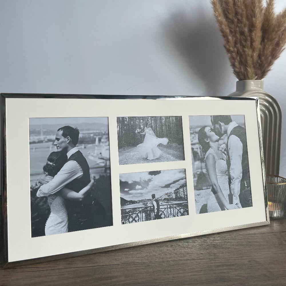 Photoframesandart Silver Plated Fine Multi Photo Frame - 4 Apertures
