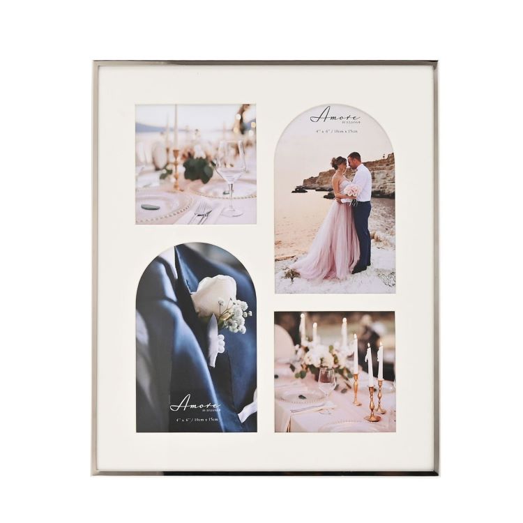 photoframesandart Silver Plated Fine Multi Photo Frame | 4 Apertures