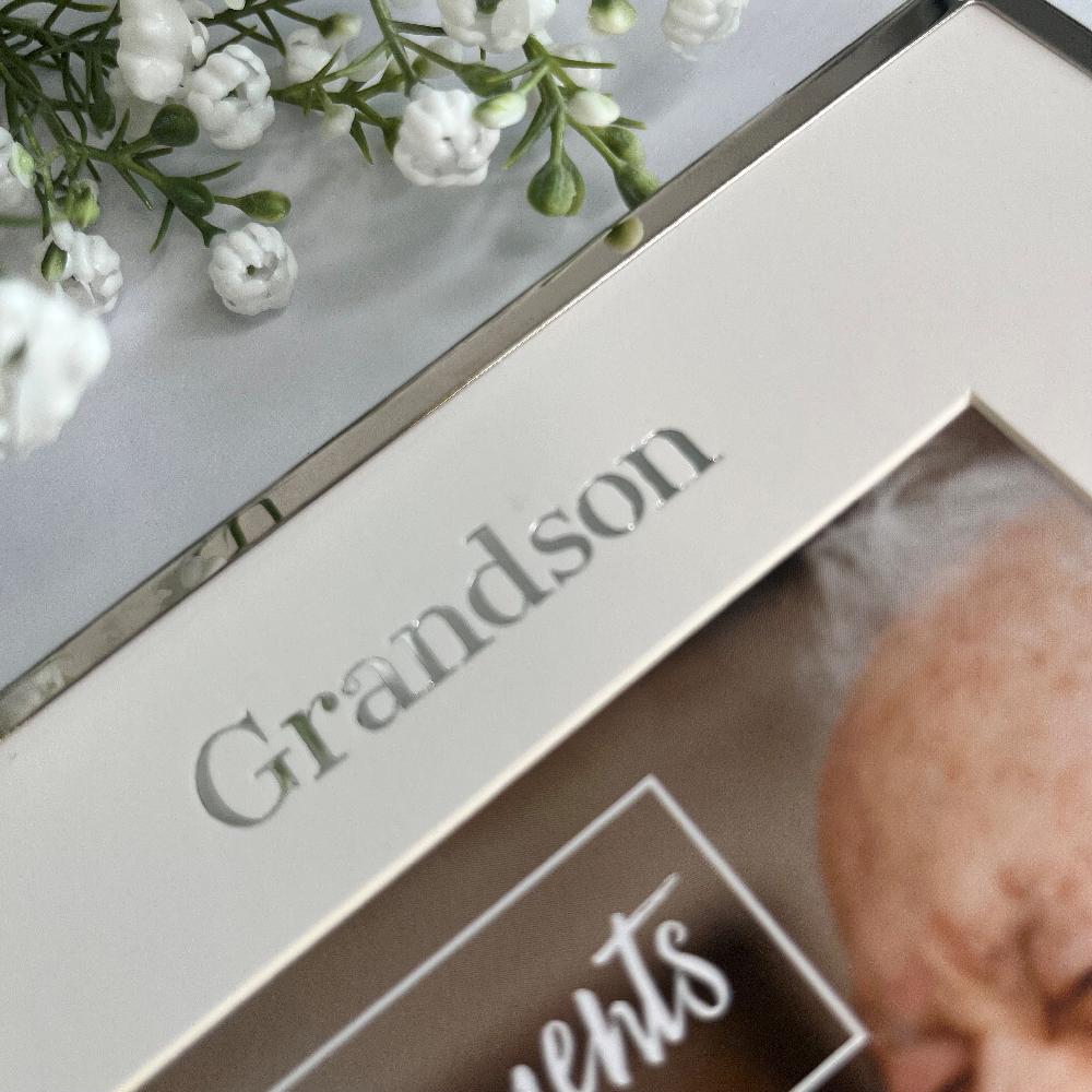 Photoframesandart Silver Plated Grandson Photo Frame - 6 X 4"