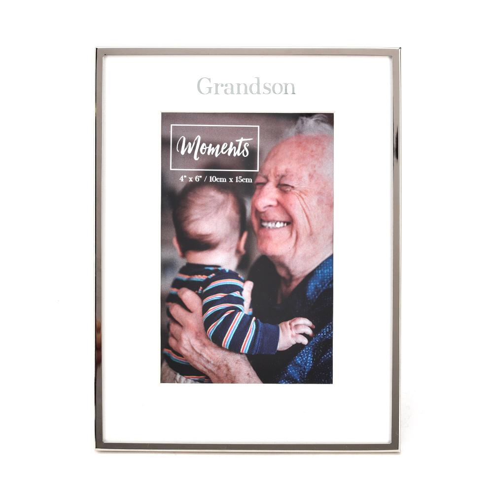 photoframesandart Silver Plated Grandson Photo Frame - 6 x 4"