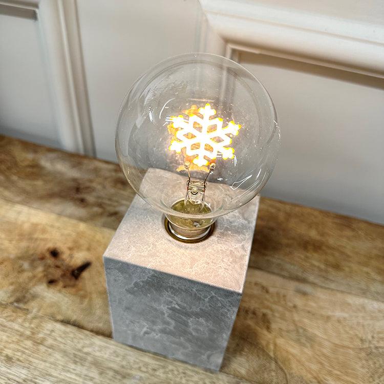 Photoframesandart Snowflake Light Bulb Table Light | LED