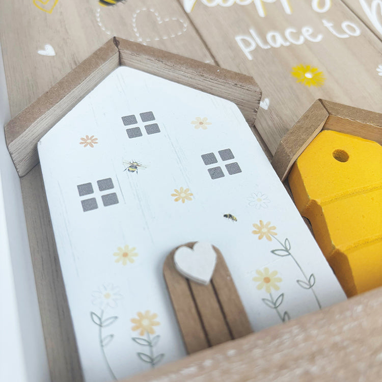 Photoframesandart Spring Wooden Houses Wall Plaque | 2 Colours
