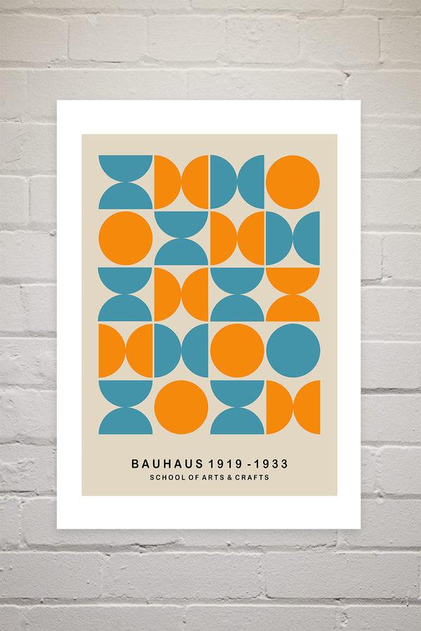 Photoframesandart Turquoise And Orange Bauhaus | Luxe Poster Co
