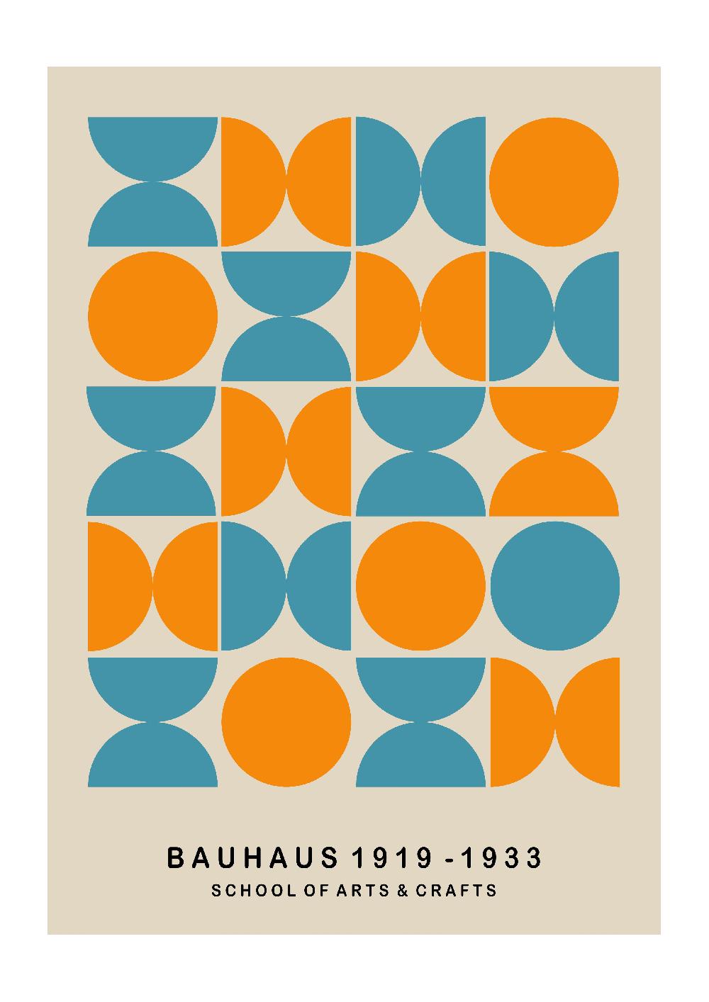 photoframesandart Turquoise and Orange Bauhaus | Luxe Poster Co