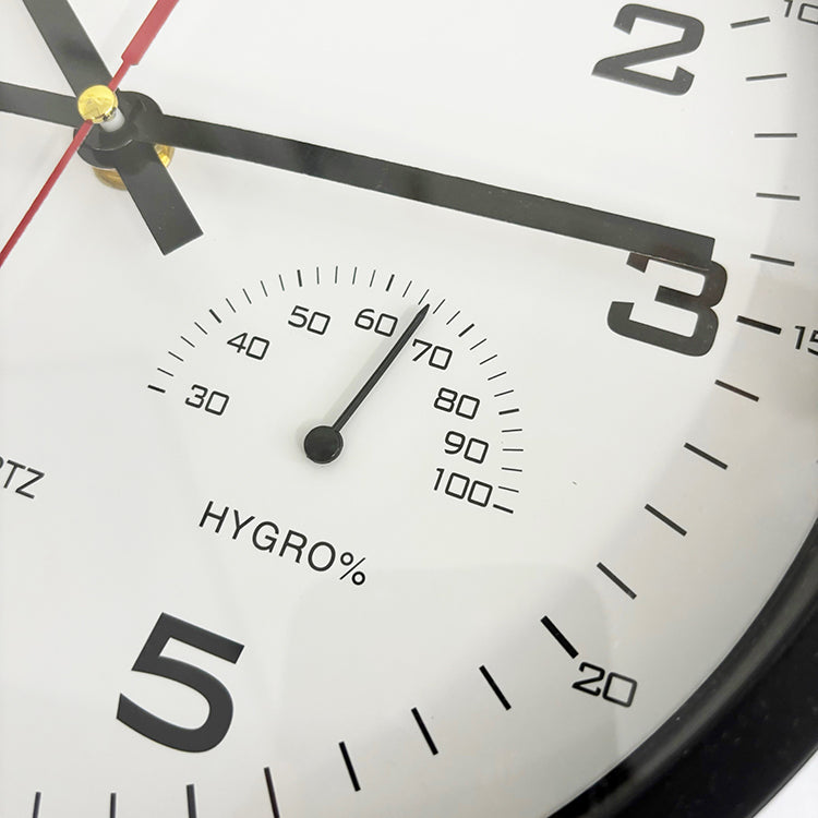 Photoframesandart Wall Clock With Thermometer And Hygrometer | White Or Black