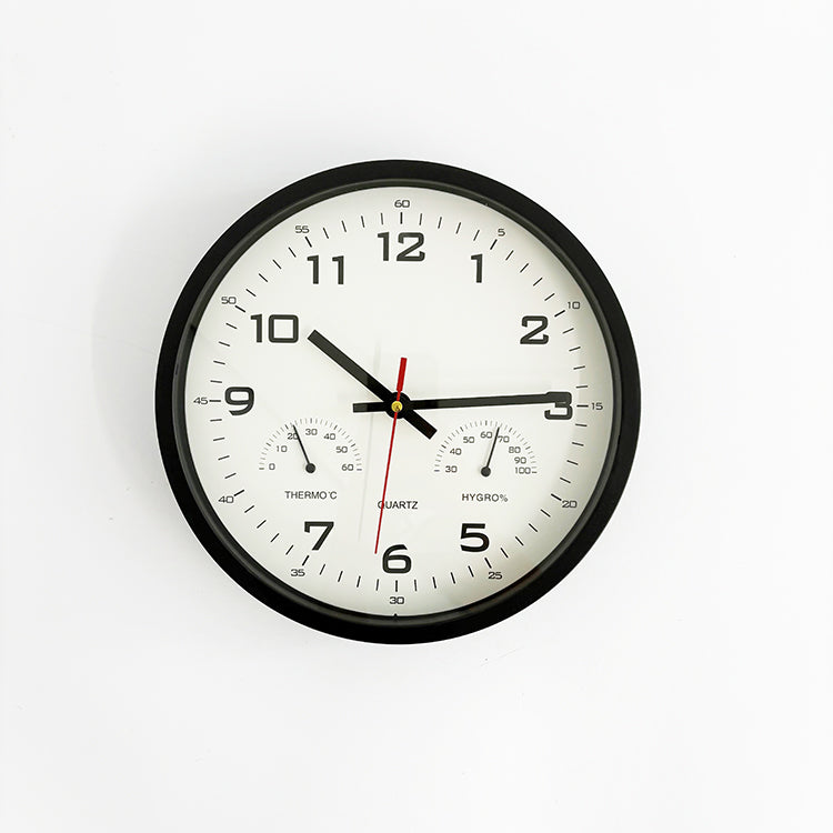 photoframesandart Wall Clock With Thermometer and Hygrometer | White or Black