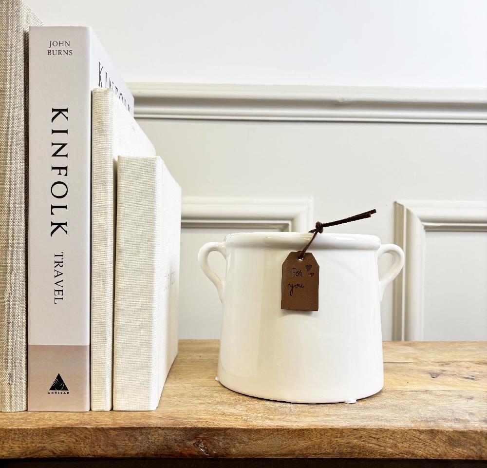 Photoframesandart White Ceramic Milk Churn Vases | 2 Sizes Available