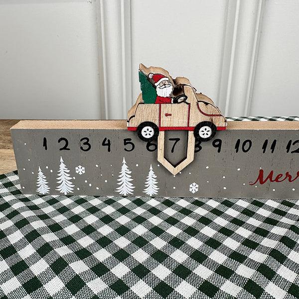 Photoframesandart Wooden Christmas Countdown Decoration | Car