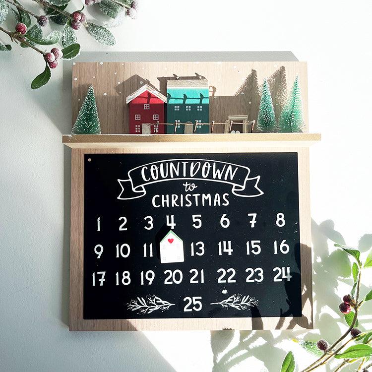 photoframesandart Wooden Christmas Countdown Decoration | Village