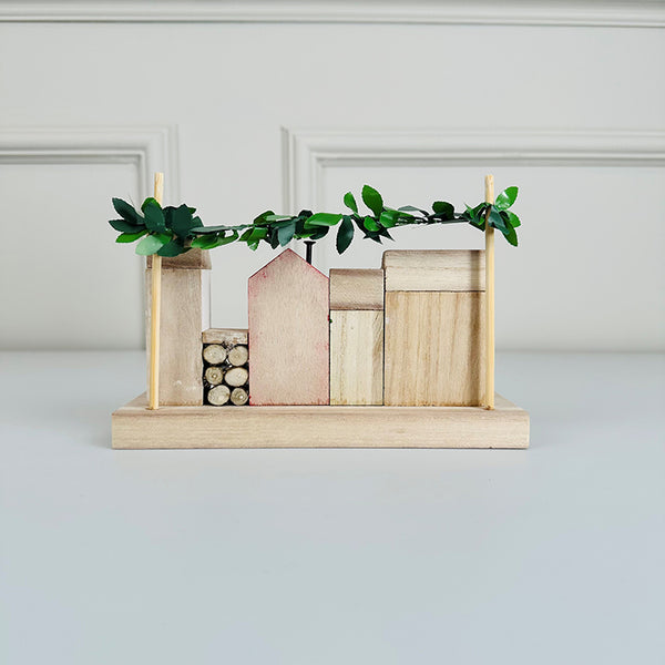 Photoframesandart Wooden Christmas Street | With Garland